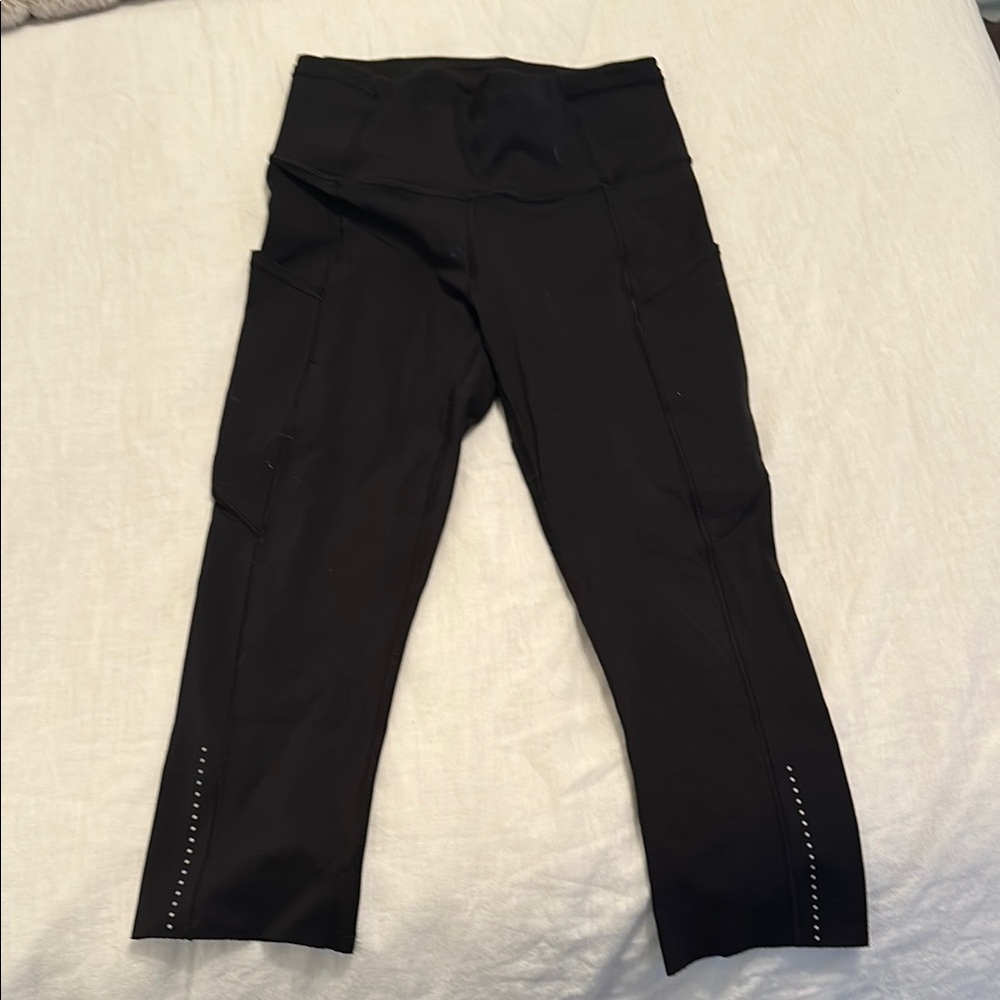 Black High-Waisted Leggings with Stud Detail
